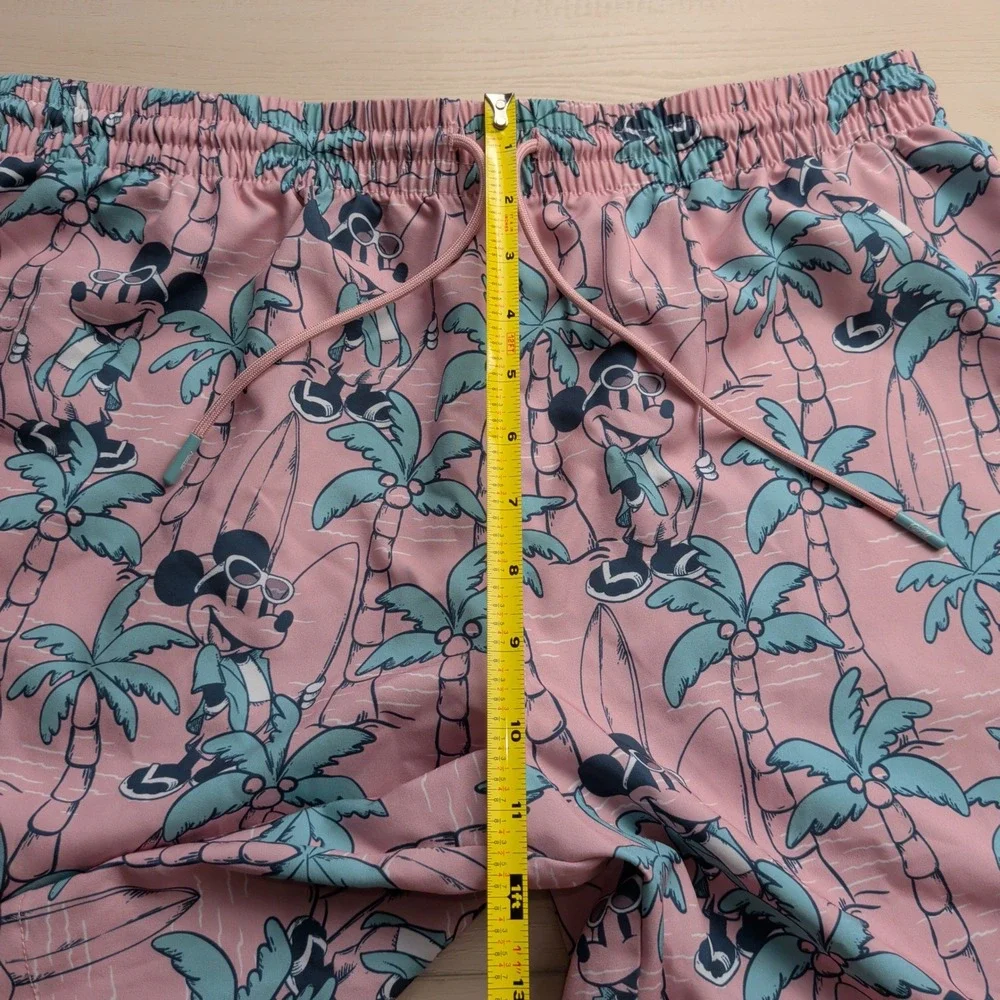 RSVLTS x Disney Mickey Mouse Swim Trunks Mens XL Pink Tropical Palm Tree Shorts